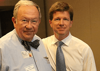 Retired DCRI faculty Lawrence "Doc" Muhlbaier and former DCRI Executive Director Eric Peterson.