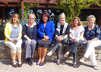 Members of the DCRI's Faculty Support team relax at Duke Gardens during the 2013 Administrative Professionals Day celebration.