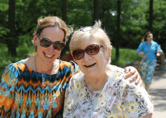 Former DCRI staff members Julie McKeel and Janet Kirby enjoy a gorgeous day outside the office.