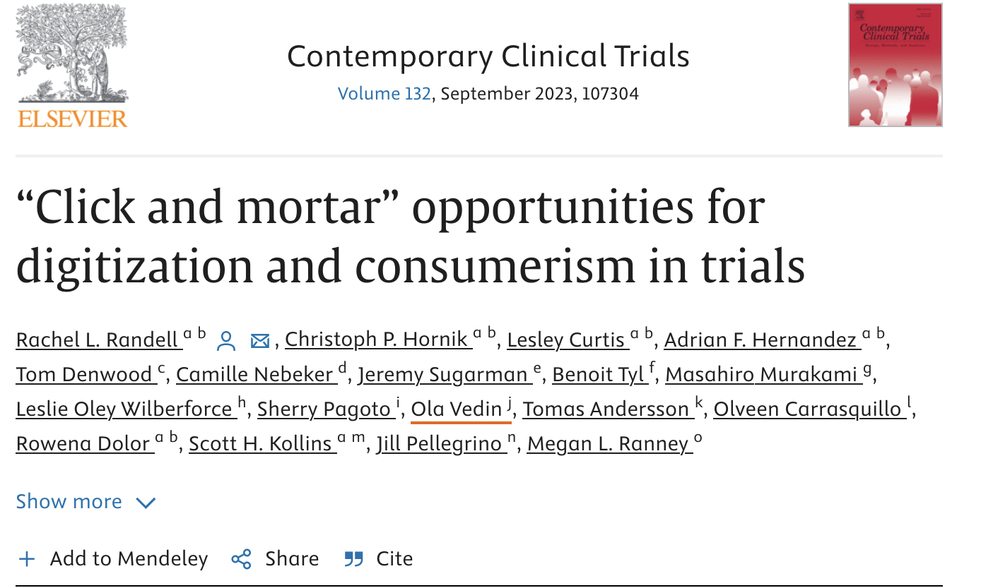 A screenshot showing a publication in Contemporary Clinical Trials