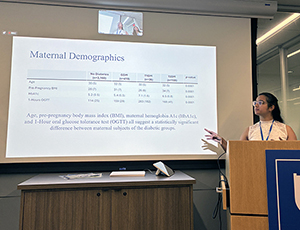 A STAR Program student presents maternal demographics as part of her research project.