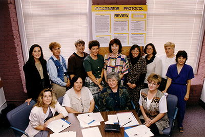 The 13 female members of the DUCCS Protocol Review Committee pose proudly for the camera.