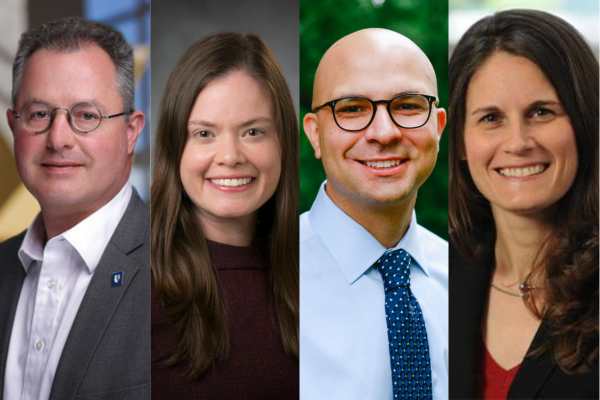 Four headshots: Chris Lindsell, Laurie Sanders, Daniel Gonzalez, and Susanna Naggie