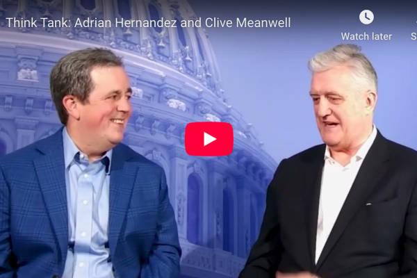 A screenshot of the YouTube video featuring Adrian Hernandez and Clive Meanwell.