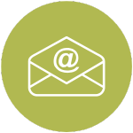 Icon of an envelope with @ to symbolize email