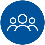 An icon of three people representing equitable research