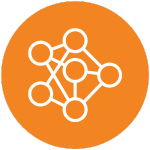 Icon of six circles connected by lines symbolizing our network of Duke faculty