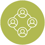 Icon of interconnected people symbolizing our collaborative approach to partnerships