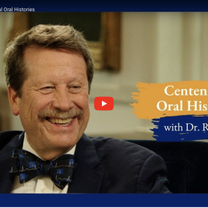 A screenshot of a video of an interview with Rob Califf