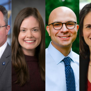 Four headshots: Chris Lindsell, Laurie Sanders, Daniel Gonzalez, and Susanna Naggie